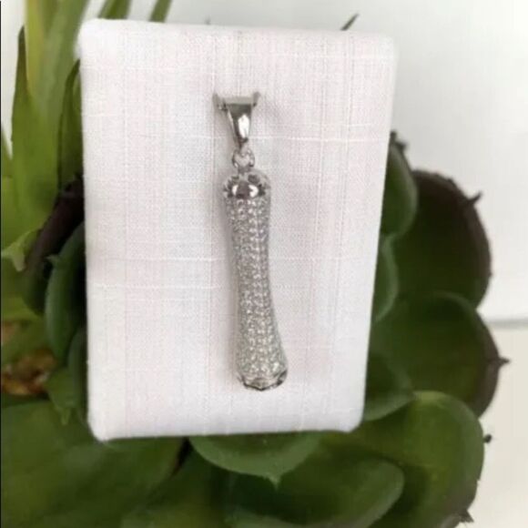 Breuning Nordstrom .925 Sterling Silver Crystal Bar Pendant Necklace NWT - Picture 6 of 8